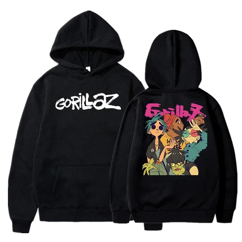 The Autumn and Winter Pullovers Long Sleeve Loose Soft Sweatshirt Streetwear Coat Gorillaz Printing Women and Men Hoode — image 6