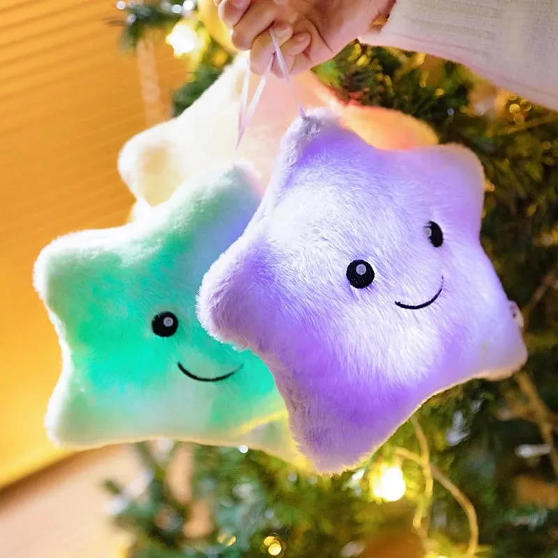24*22CM Luminous Five-pointed Star Plush Toys Glowing Star Stuffed Soft Doll Pillow Nice Halloween Xmas Gifts — image 3