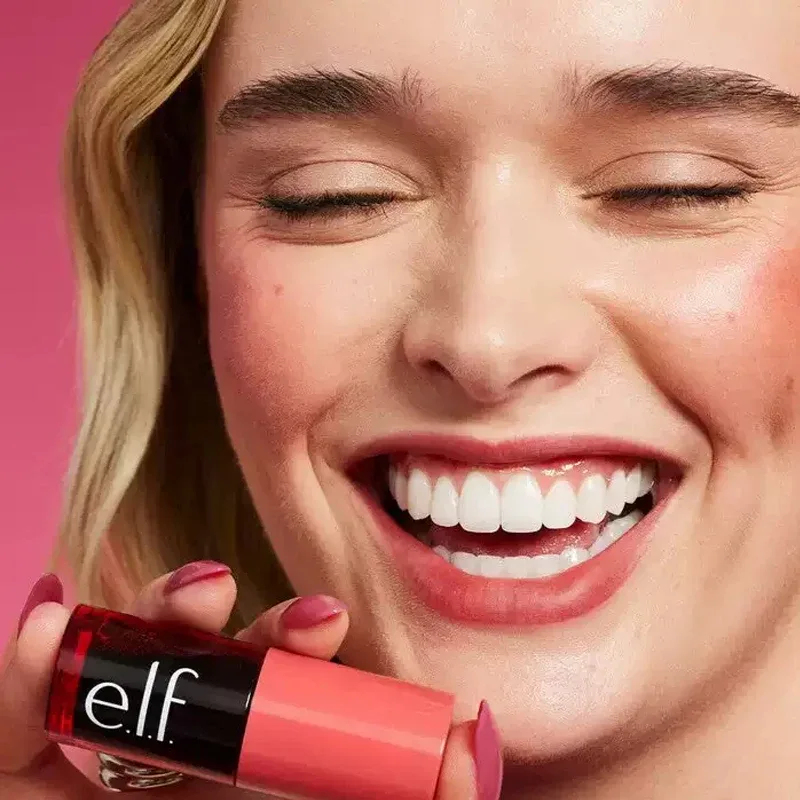 Elf Blush for Lips Cheeks Smooth Liquid Blush Two-ended Lipstick Lip Gloss Long-lasting Makeup Pink Primer for Pore Minimization