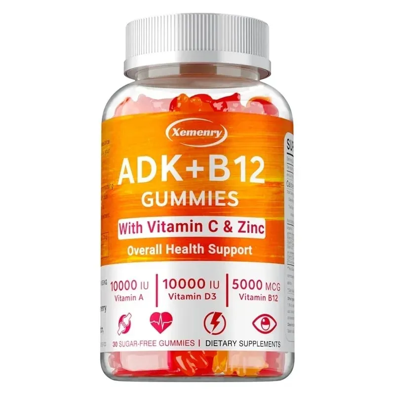 Vitamin D3 K2 + Vitamin B12 Gummies - Strengthen Bones Promote Brain and Cardiovascular Health Relieve Joint Pain