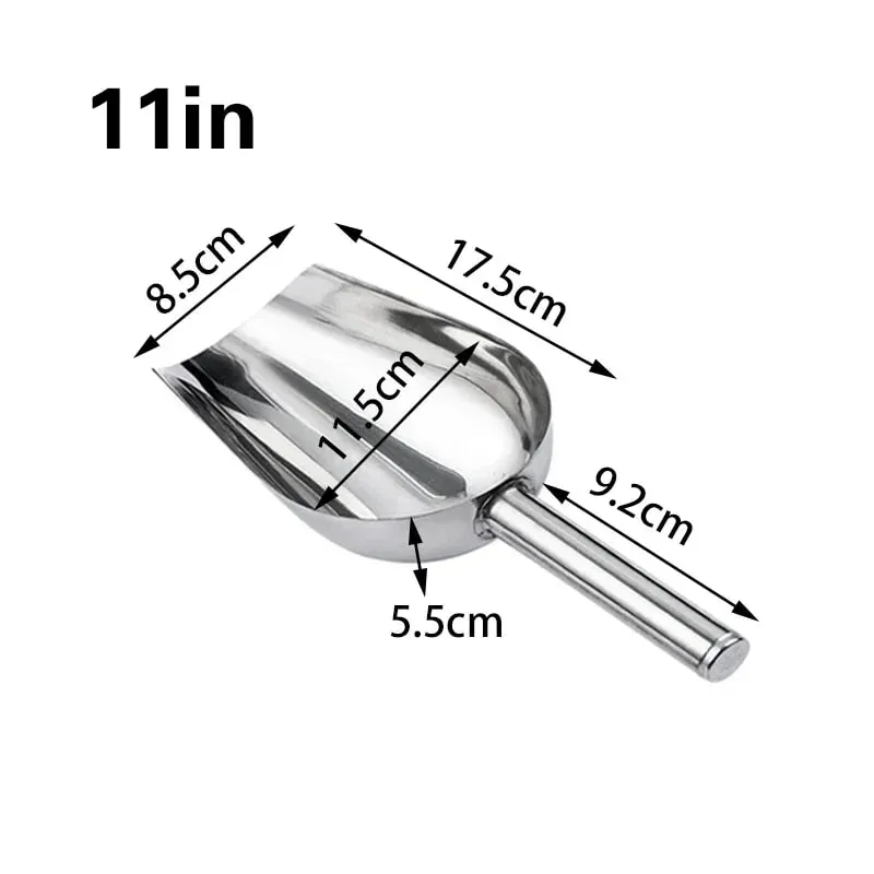 Stainless-Steel Ice Cube Scoop Bar Buffet Party Kitchen Spice Candy Flour Nut Scoop Spoon Dry Goods Shovel Kitchen Accessories — image 12