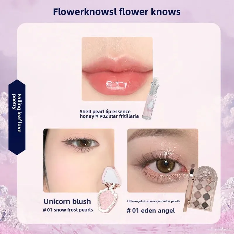 Flowerknows Makeup Gavesæt Little Angel Bunny Have Shell Smykker Lip Glaze Blusher Flower Know SWEETIE BEAR Blush Concealer