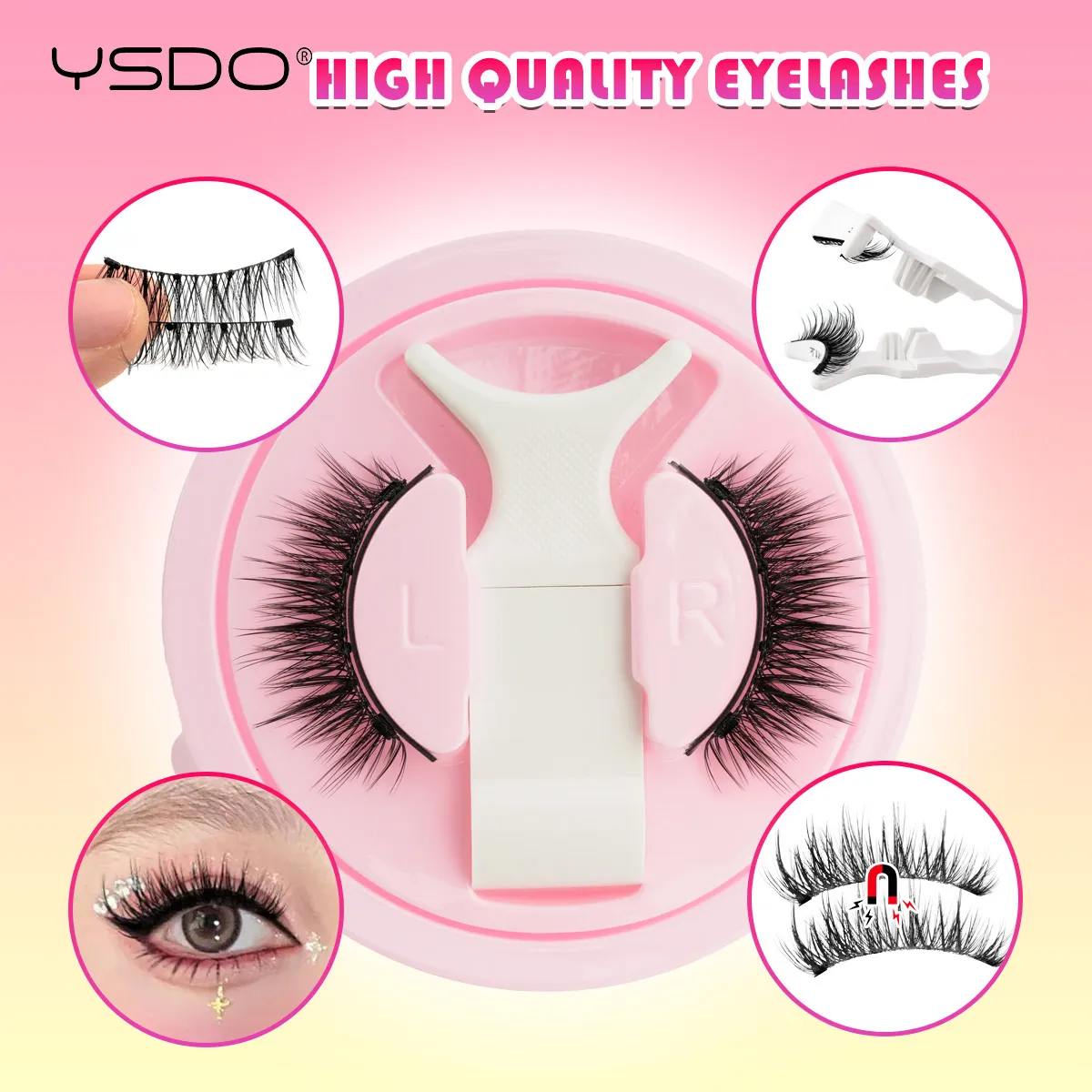 Magnetic Eyelashes Reusable Winged Magnetic 3D Mink Lashes Long-Lasting No Glue Needed False Eyelashes With Tweezer Makeup — image 3