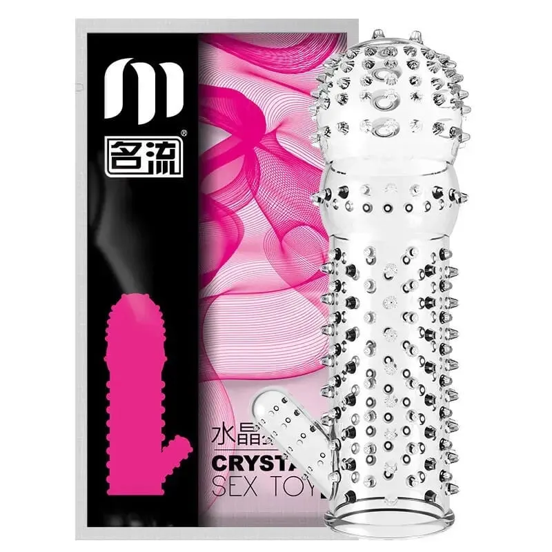 Big Spikes Penis Cock Ring Sheath Reusable Penis Sleeve Ejaculation Time Delay Ribbed Stimulate Penis Sleeve Sex Toys for Male
