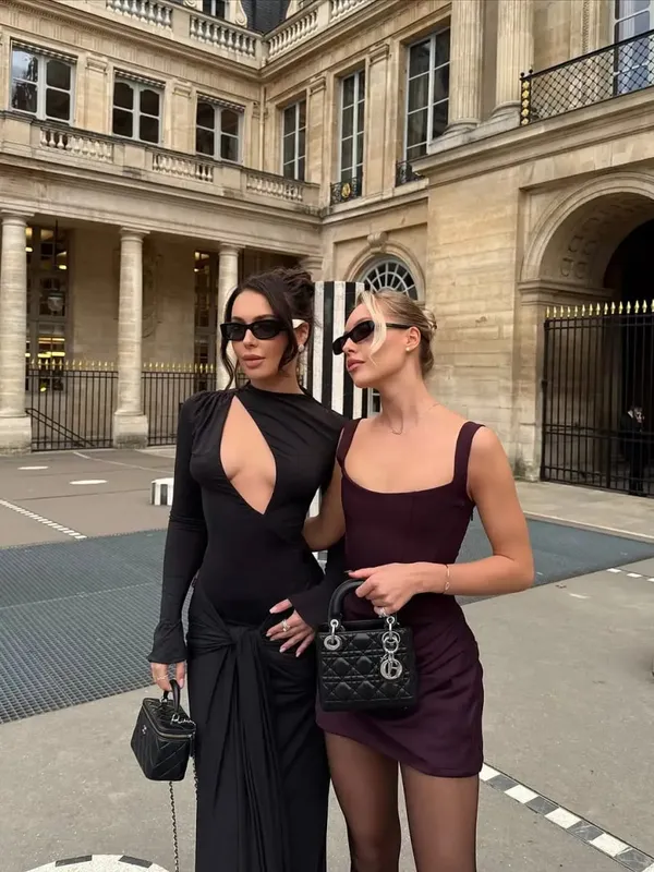 เซ็กซี่จีบชุดสลิงผู้หญิงสแควร์คอ Off-ไหล่เอว Cinching Slim Dresses Lady Evening Party Gowns — image 10