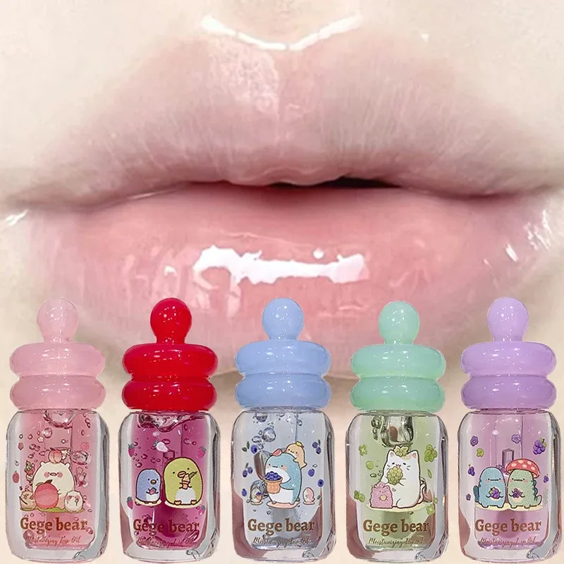 Lips Care Plant Essence Transparent Gloss Lip Oil Plump Moisturizing Lip Balm Exfoliating Fruit Flavor Lip Gloss Beauty Cosmetic — image 3