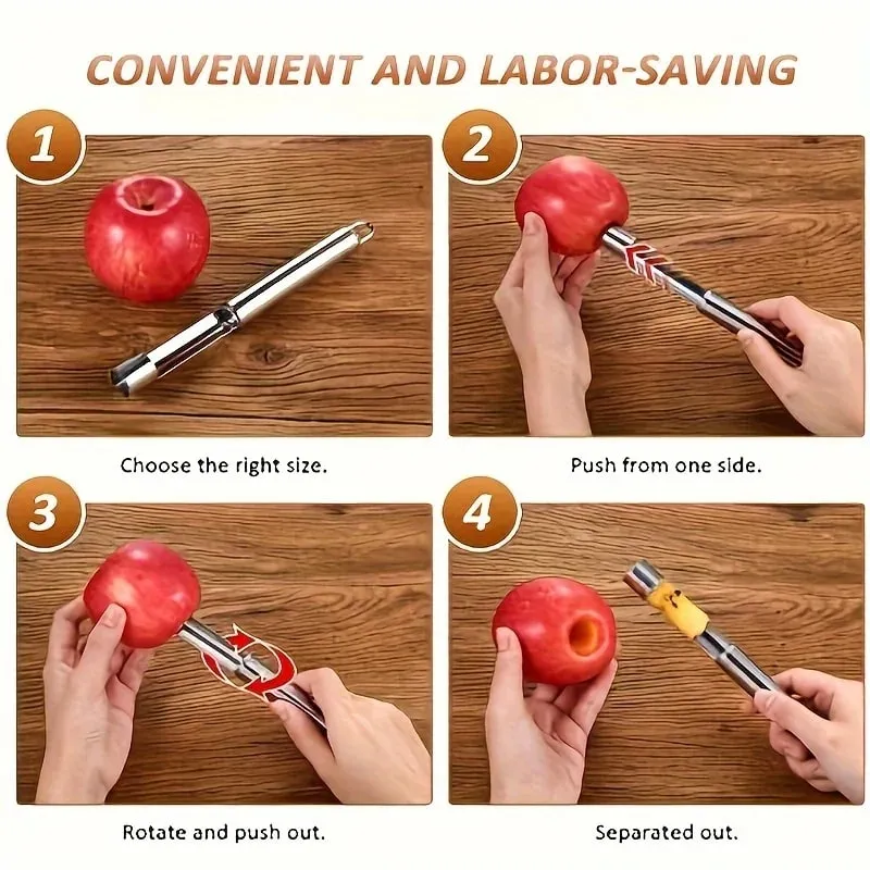 Stainless Steel Fruit Corer Red Dates Apple Pear Corer Fruit Seed Core Remover Slicer Knife Kitchen Fruit Vegetable Gadgets — image 6
