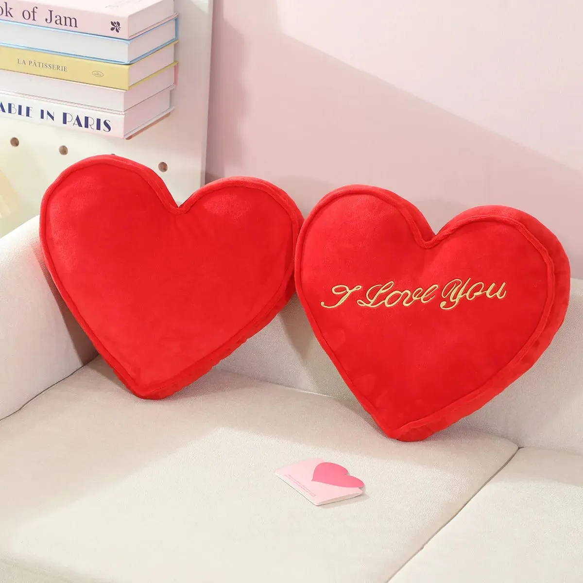 35x30cm Red Heart Plush Pillow Stuffed I LOVE U Back Support Seat Cushion Soft Valentine's Day Party Decoration Girlfriend Gift — image 4