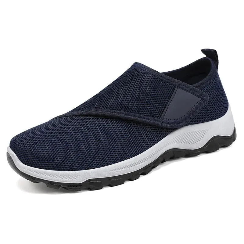 Men's Casual Sneakers Soft Comfortable Male Shoes Hook-loop Adjustable Wide Feet Walking Shoes Outdoor Anti-slip Sport Shoes