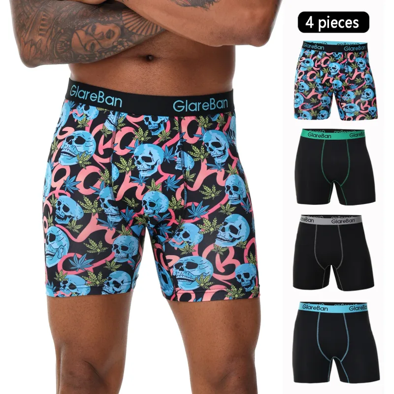 4pcs Set Mid-Long Boxer Shorts Men's Underwear Male Underpants for Men Homme Boxershorts Slips Soft Panties Brand Sexy — image 9