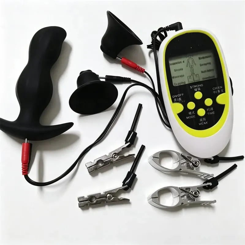 Electric Shock Silicone Anal Plug Prostate Massage Metal Nipples Clips Breast Sucker Pumps Sex Toys for Women Men Adult Games — image 3