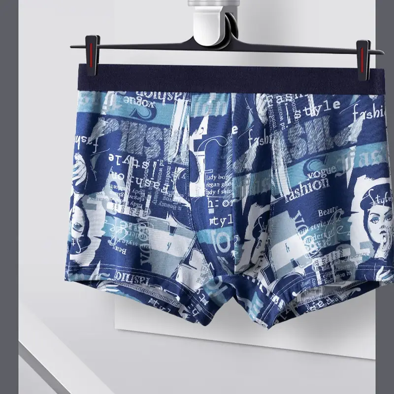 MiiOW 4Pcs Man Underwear Boxers Men's Panties Breathable Polyester Innerwear Sexy Men Underpants Boxershorts Antibacterial — image 14