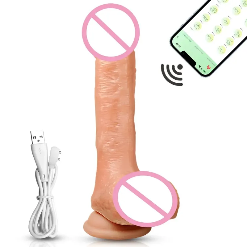 APP Control Thrusting Realistic Dildo for Women G-spot Heating Vibrator with Suction Cup Fake Penis Female Sex Toy Masturbation