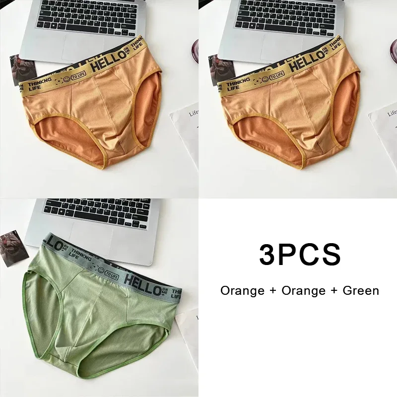 3PCS Underpants Soft Men's Panties Sports Personality Boxers Breathable Large Size Panties Briefs for Men Underwear T Underwears — image 16