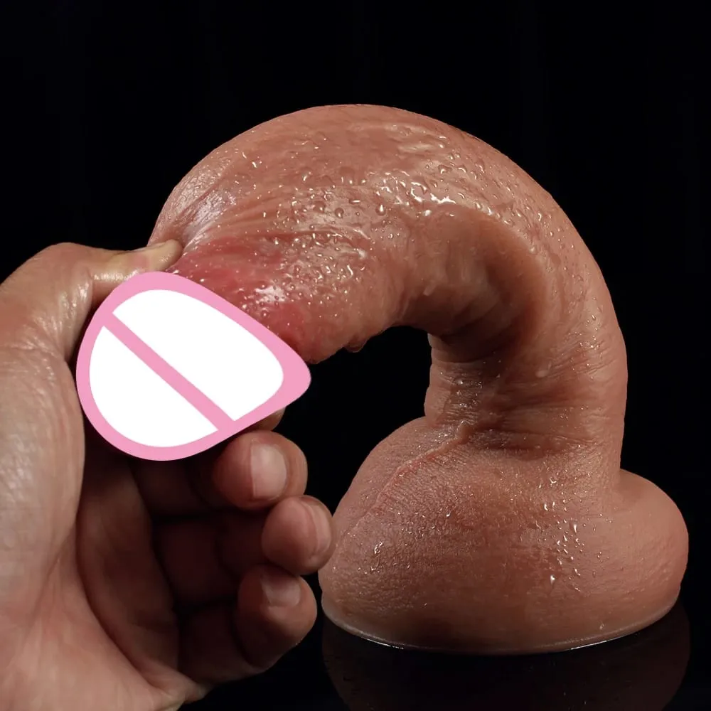 3 Sizes Soft Skin Feel Realistic Thick Dildo Adult Masturbation Silicone Dick Big Penis Anal Plug 18+ Sex Toy for Men Women Gay