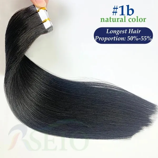 High Quality Straight Tape In Human Hair Extensions 100% Real Natural Hair Extension Black Brown Blonde Invisible For wome — image 7
