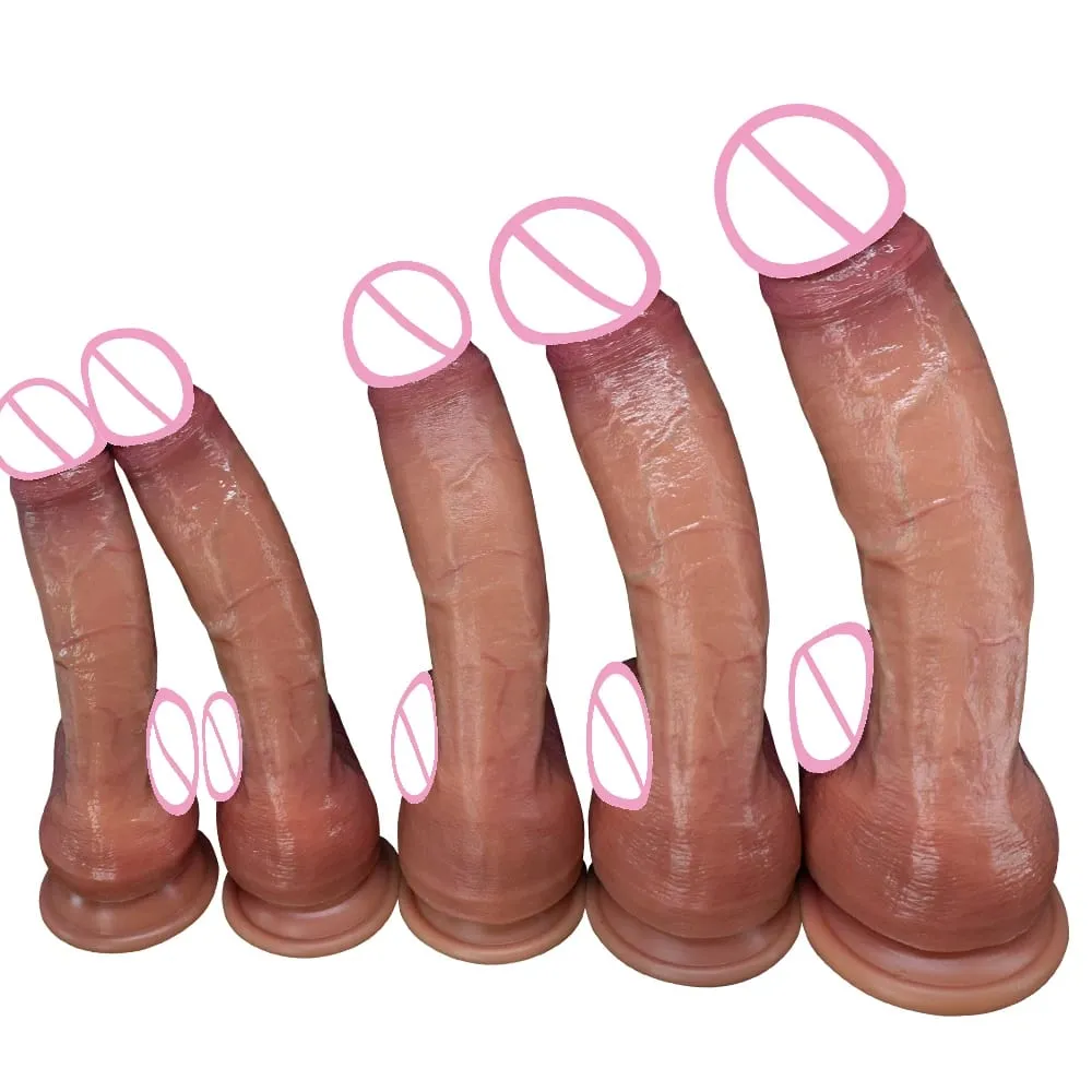 Super Long Skin Dildo Penis Medical Silicone Realistic SexToy For Women Masturbator Makeup Dildo Strapon Suction Cup Dick Adults — image 1
