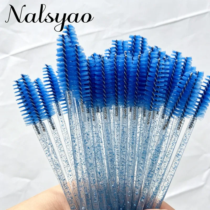 wholesale yelash brush makeup brushes 50pcs comb disposable mascara individual 6 color applicator wand lash makeup brushes tools — image 8