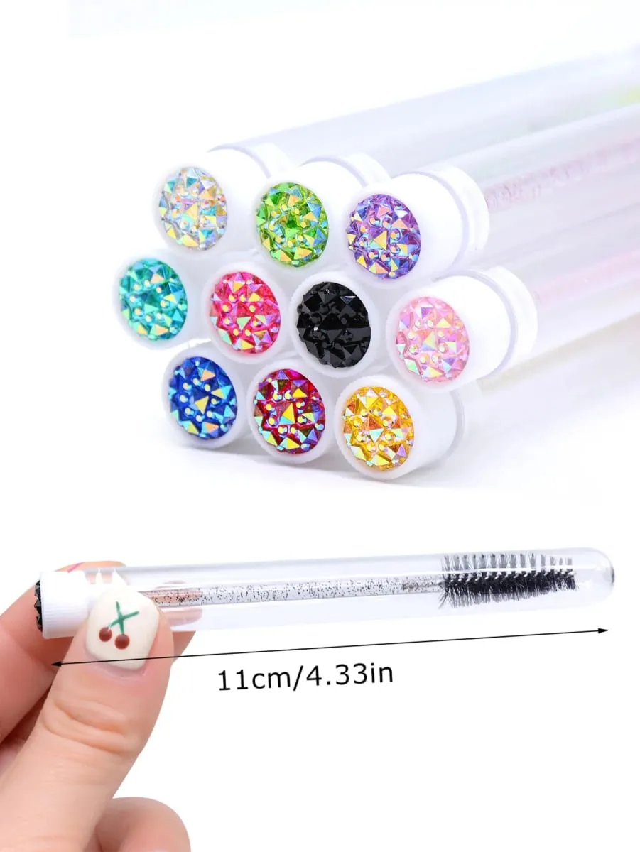 20Pcs Eyelash Brush Tubes With Crystal Lash Mascara Wands Eyebrow Comb Spoolies Container Lash Brush Applicators Makeup Tools — image 4