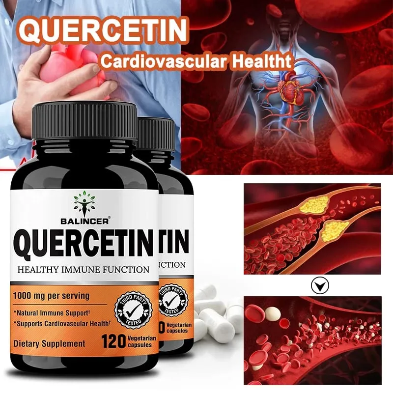 Quercetin Extract - 1000 Mg Supports Immune Cardiovascular and Respiratory Health Antioxidant 120 Capsules — image 4