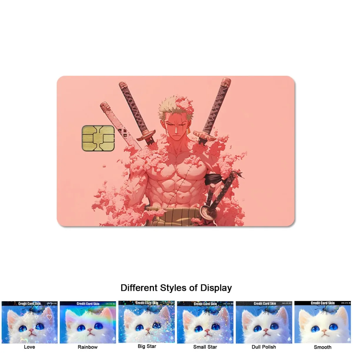 Animation One Piece Luffy Portgus D. Ace 2.5D HD Matte PVC Sticker Film Tape Skin for Credit Card Debit Card Waterproof Sticke