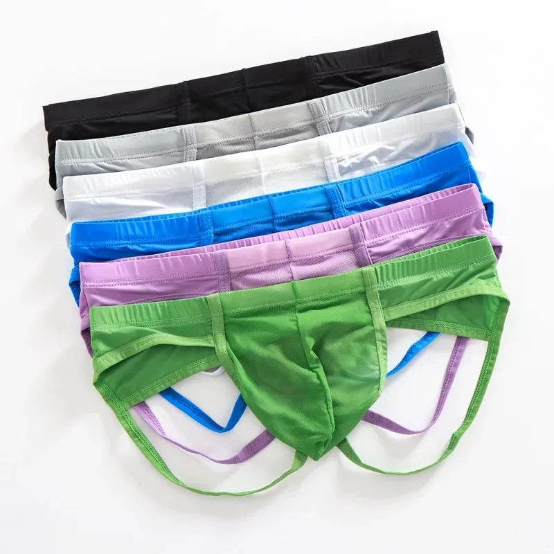 Sexy Men's G-string Thongs Transparent Underwear Mesh Breathable Backless Panties
