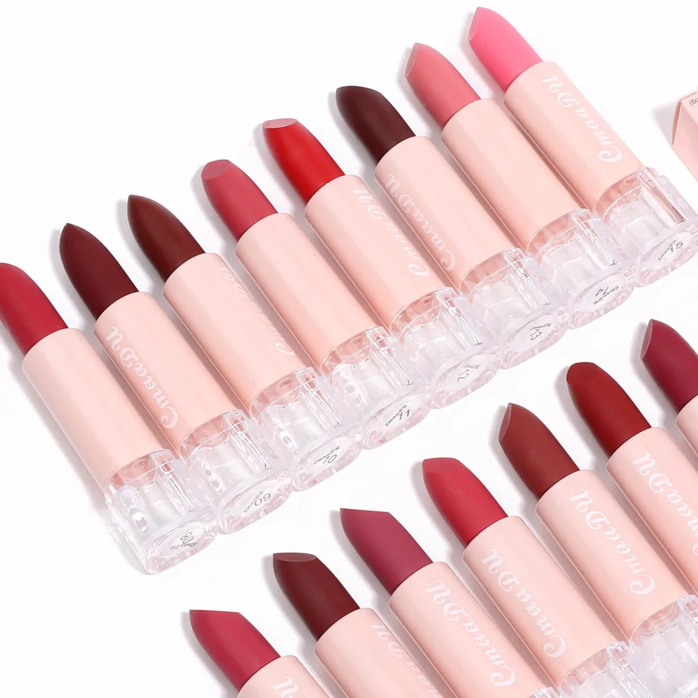 Matte Nude Pink Velvet Lipstick Milk Silky Texture Lips Stick Lasting Waterproof Matte Lipsticks Sexy Red Lipstick Korean Makeup