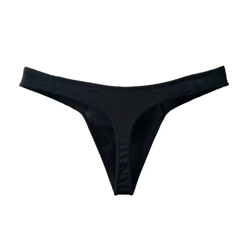 Men Underwear G String Cotton Thong Solid Color Soft Low Rise Male Bikini Briefs Comfy Penis Pouch Underpants Plus Size — image 4