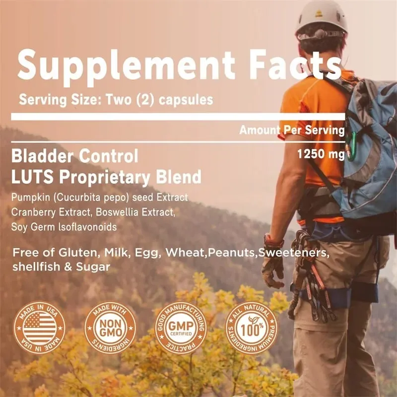 Bladder Control Supplement - Improves Urination Function Supports Urinary Tract Health Promotes Metabolism Reduces Pain — image 2