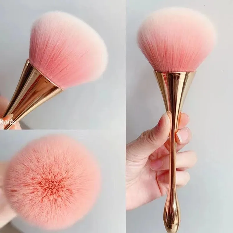 Rose Gold Powder Blush Makeup Brushes Professional Make Up Brush Soft Hair Large Nail Dust Cleaner Manicure Cosmetic Beauty Tool — image 5