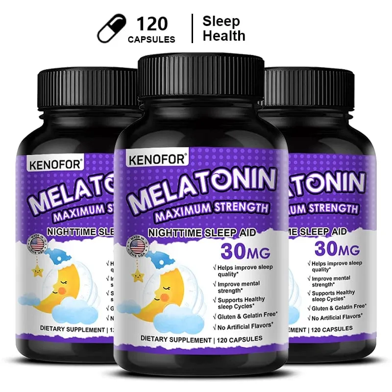 Melatonin Capsules 30mg - Promote Falling Asleep Quickly Calm The Mind Natural Sleep Aid Supplement — image 1