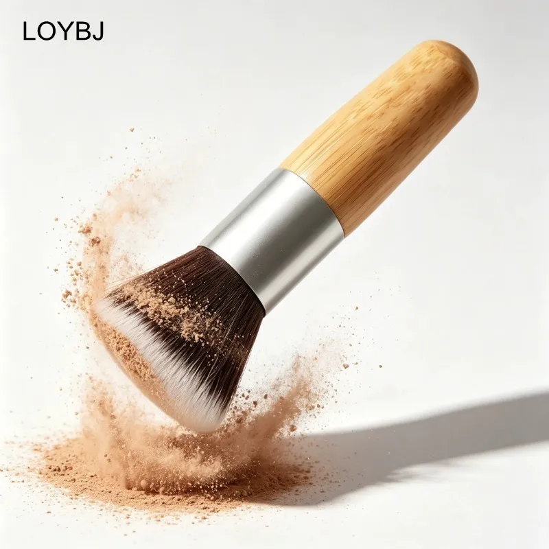 Bamboo Handle Foundation Brush Loose Powder Makeup Borstar Blush Contour Liquid Foundation Cream Professionell ansiktsskönhetsverktyg — image 4