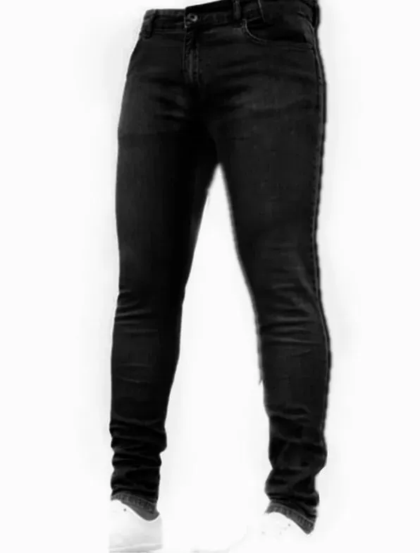 European and American New Style Tight and Personalized Popular Jeans 2024 Fashion Men's Elastic Solid Color Slim-fit Pants — image 8