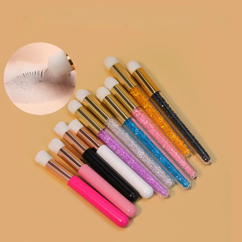 New Crystal Eyelash Cleaning Brushes Eyebrow Face Cleansing Nose Blackhead Deep Washing Lash Shampoo Brushes Beauty Make Up Tool — image 1