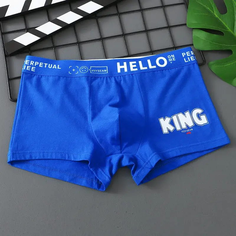 [Bloom the love] Značka KING Bavlna Prodyšný Boxer Muži Spodní prádlo Boxershort Pánské Boxerky Muž Cuecas Masculina Velikost M-3XL XS601