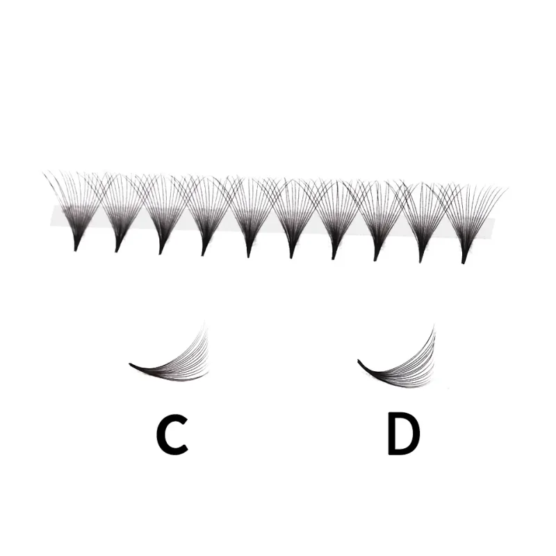 10 Trays/Lot Korea Premade Russian Volume Lashes Super Fans Needle Pointy Stem Narrow Base Promade Fans Eyelash Extensions