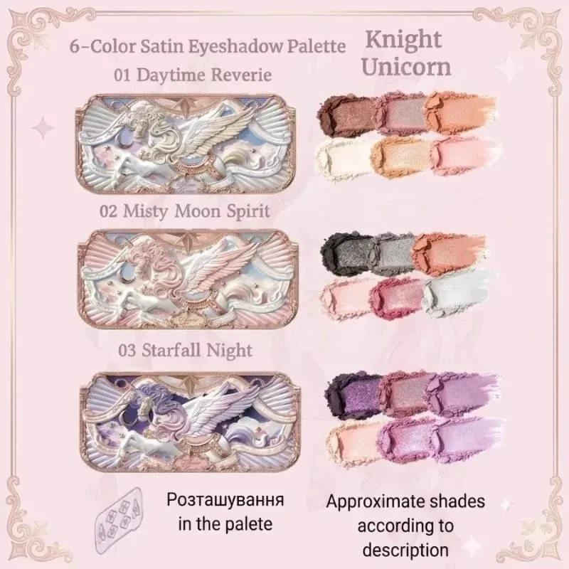 Flower Knows Knight Unicorn Makeup 5pcs Gift Set Lipstick Blush Cloud Setting Powder Lipliner Eyeshadow Cosmetics Kit Maquillage