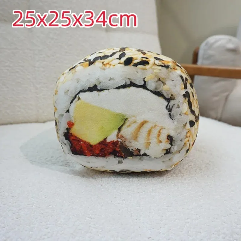 Kawaii Simulation Food Sushi Cake Plush Toys Stuffed Doll Pillow Cushion Cute Home Decoration for Kids Girls Adults Fun Gift