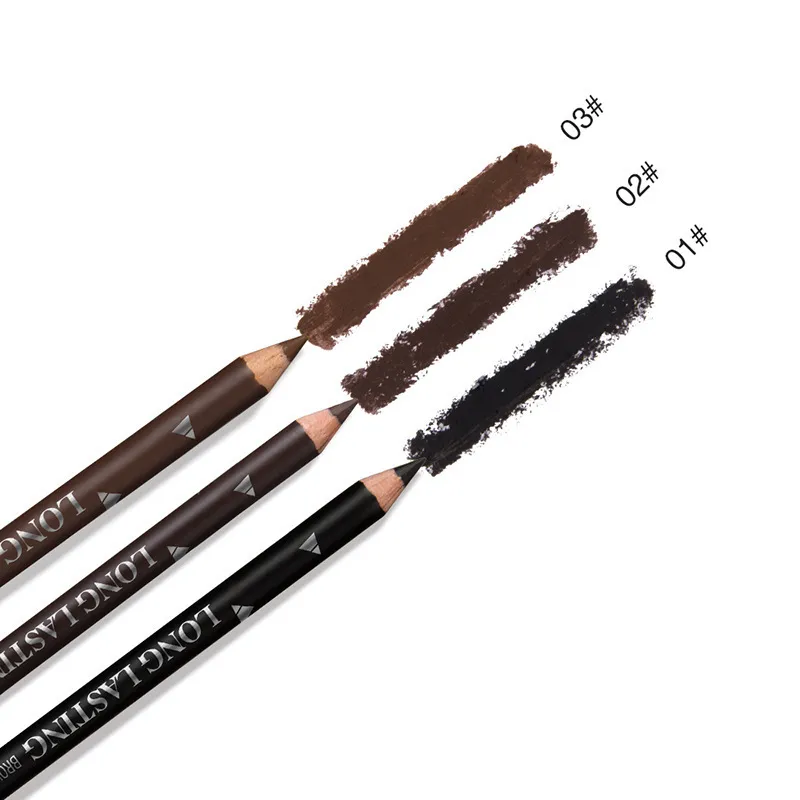 2pcs MENOW 3 Colors Long Lasting Waterproof Eyebrow Pencils Double Use Wooden Pole Eyeliner Permanent Makeup Tattoo Accessories — image 3
