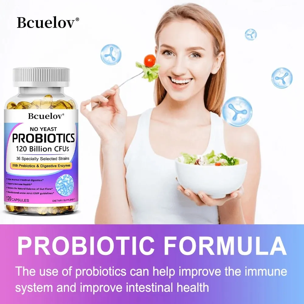 Premium Probiotics with Prebiotics and Digestive Enzymes To Aid Digestion and Boost The Immune System - 120 Capsules — image 6