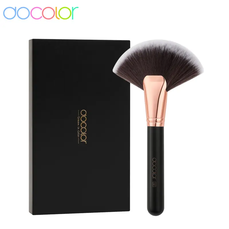 Docolor 1Pcs Soft Large Fan Makeup Brush Foundation Blusher Powder Highlighter Powder Brushes Cosmetic Professional Women Face — image 1