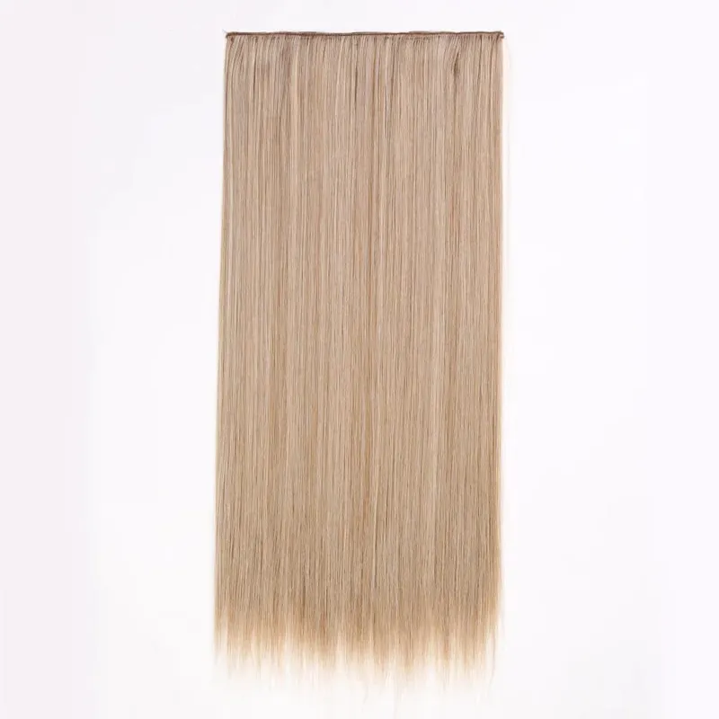 Synthetic Clip in Hair Extensions 6 Pcs/Set 16 Clips Long Straight Hairpieces Clip On Hair Extension for Women Blonde — image 46