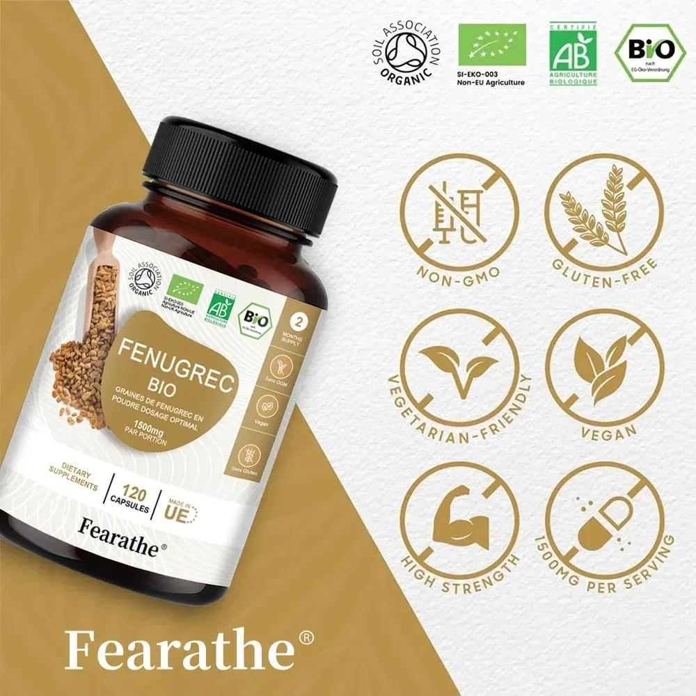 Organic Fenugreek Capsules with Vitamins & Calcium - 100% Vegan Fenugreek Powder Supplement for Women and Men — image 4