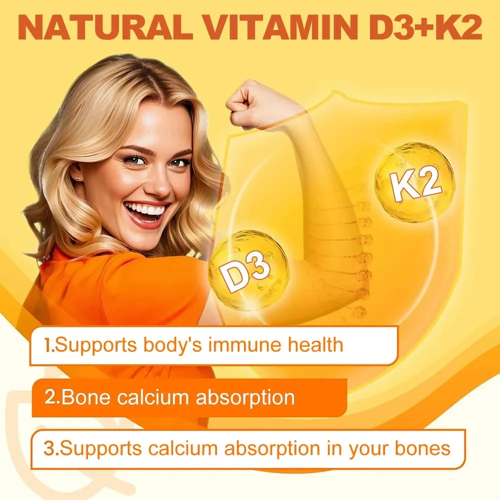 Vitamin D3 + K2 with Organic Virgin Coconut Oil Vegan D3 (5000iu) with MK7 Vitamin K2 (100mcg) Supports Bone Health Supplement — image 6
