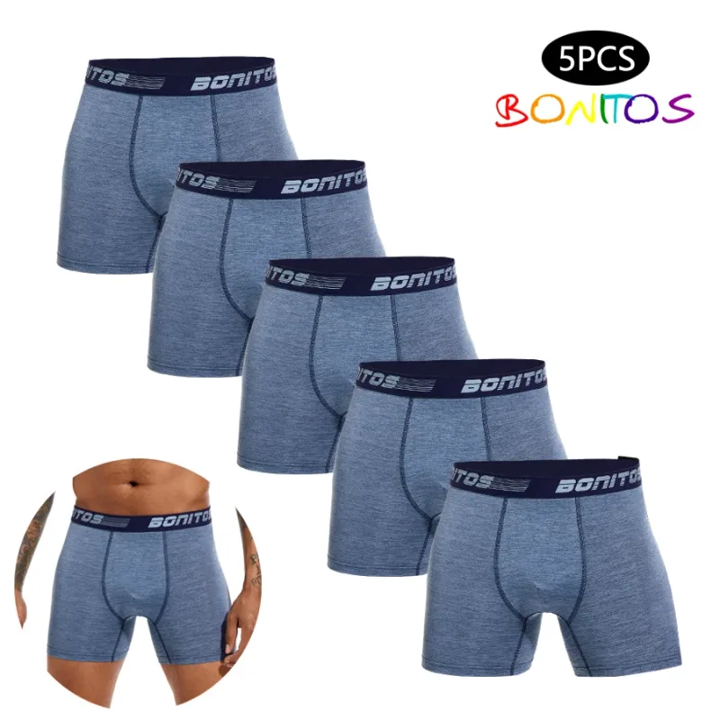 5pcs Boxers Men's Panties Breathable Boxer Shorts Men Underwear Polyester Underpants for Man High Quality Male Trunks