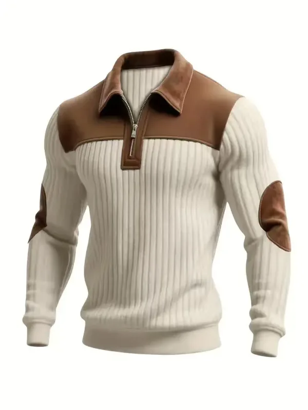 Felpe felpa da uomo 2026 nuova maglia risvolto cuciture ricamo sport casual autunno cerniera felpa abbigliamento uomo