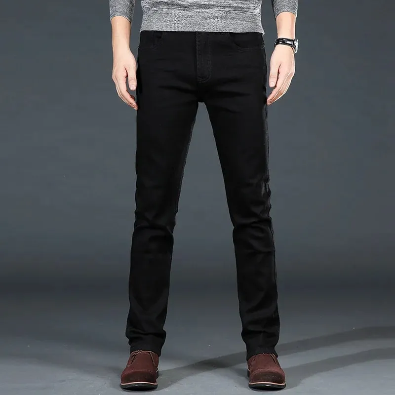 Men Plus Size Jeans 38 40 Slim Skinny Stretch Straight Classic Version of Simple Black Denim Pants Male Brand Clothing — image 4