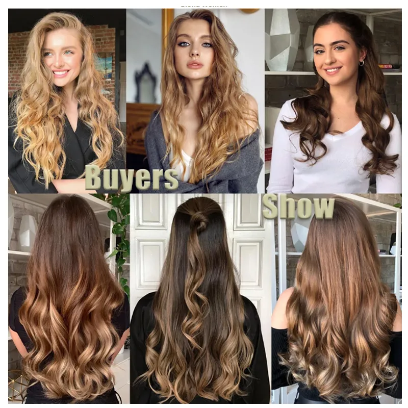7Pcs/set 16 clips Synthetic Long wavy Hair Extensions Clips in Hair black Brown Suitable for Women Wig Hairpieces