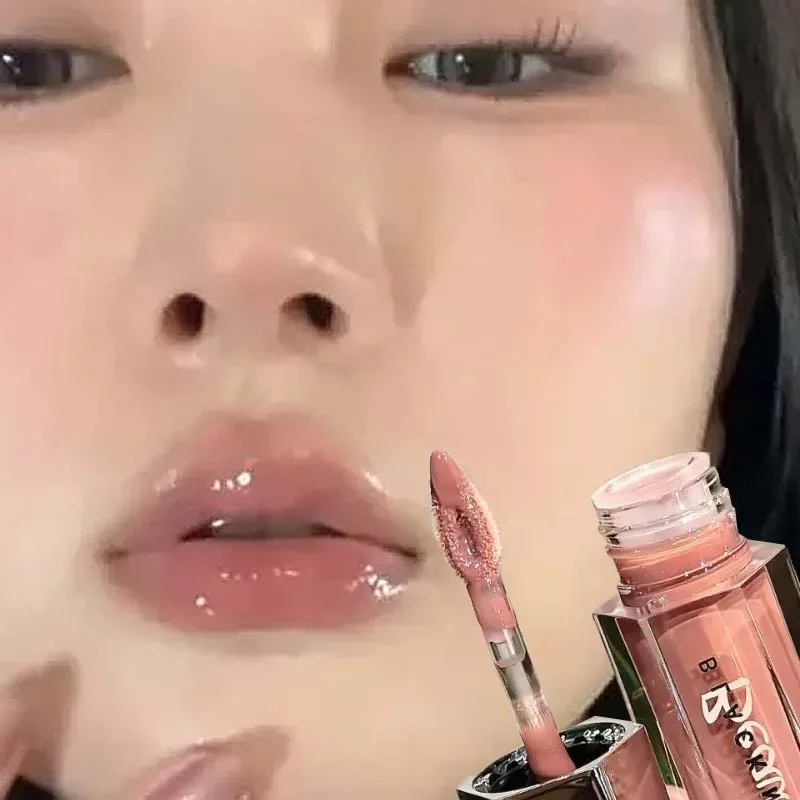 Gelo transparente marrom brilho labial hidratante batom líquido brilhante nude água luz espelho de vidro maquiagem de longa duração — image 4