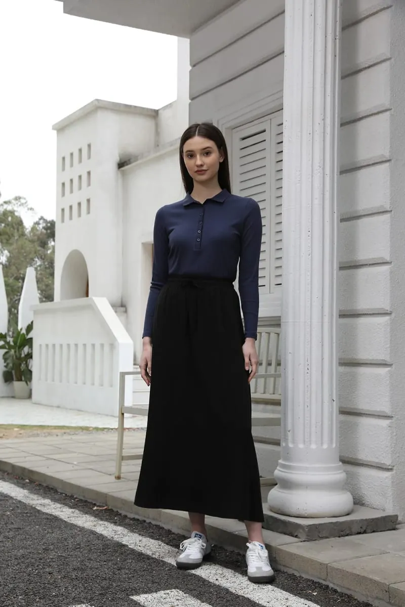 AP 2025 Spring and Summer Women Turn-down Collar Tee Soft Lady Cotton Blend Skirt Comfortable Casual — image 6